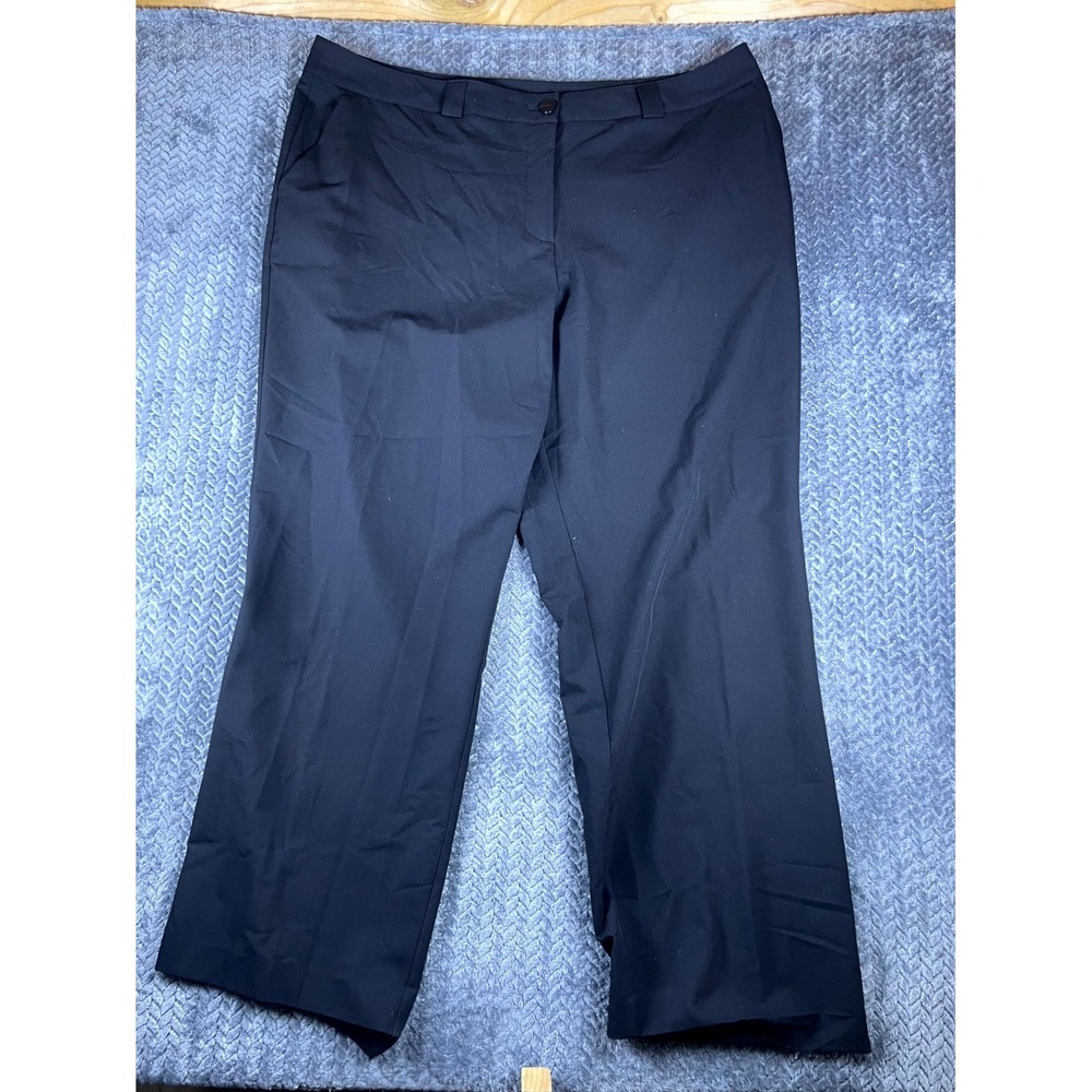 Worthington Chino Pants Womens 22W Black Relaxed Casual High Rise Straight Leg